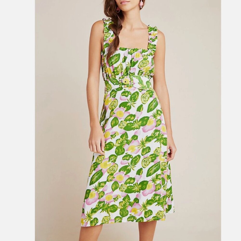 Faithfull The Brand Mae Belted Midi Dress